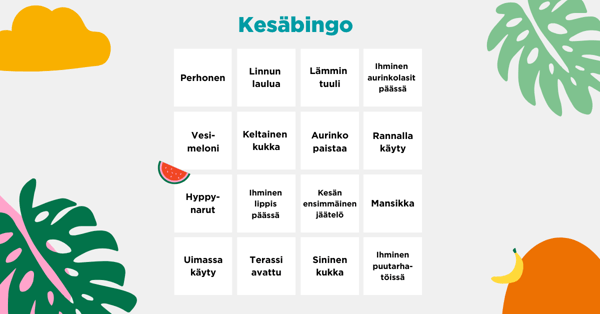 Kesäbingo koko perheelle