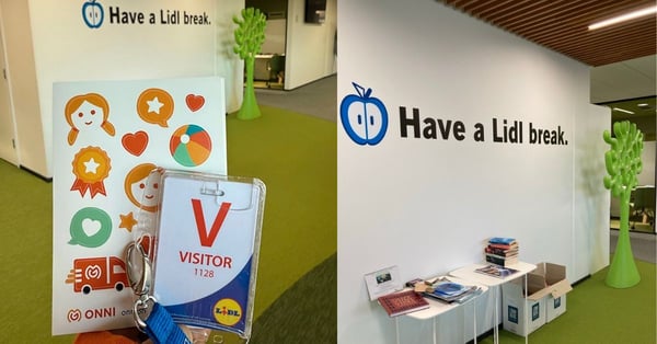 Onni lastenhoito vieraili Lidlin pääkonttorilla