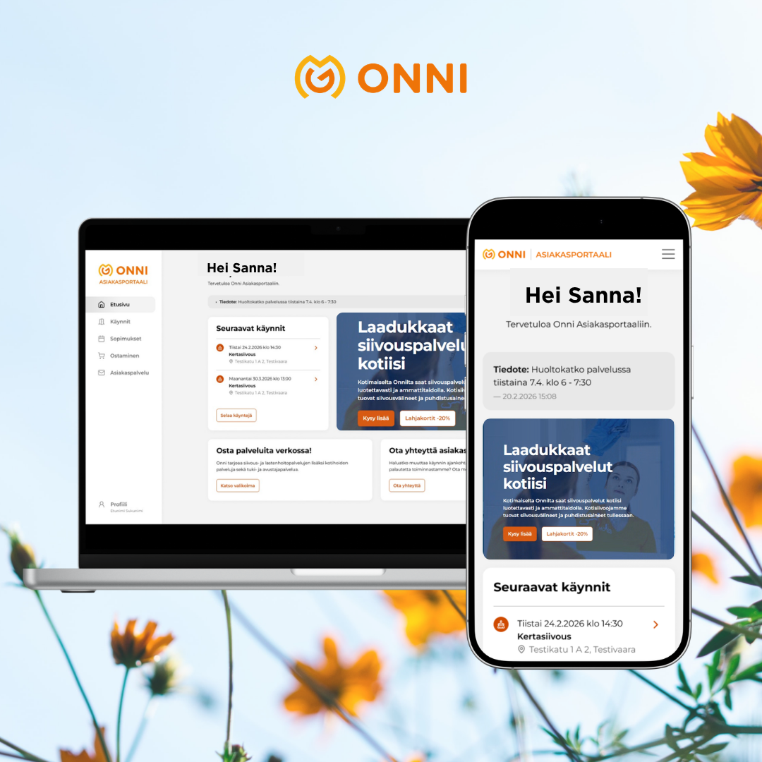 Web asiakasportaali mockup (1080 x 1080 px)