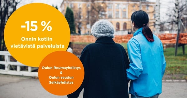 Oulun Reumayhdistyksen ja Oulun seudun Selkäyhdistyksen jäsenille -15 % Onnin palveluista